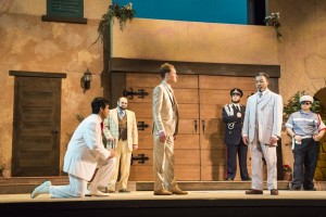 Actors playing a scene from Much Ado About Nothing by William Shakespeare